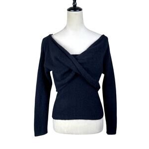 Gestuz NWT Black Wool AlphaGZ 2 in 1 Off Shoulder Camisole and Sweater Top